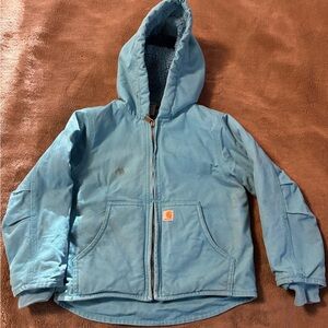Girls Carhartt Blue Zipper Jacket Sz XXS 4/5